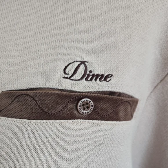 Dime Mocha Casino Rugby Polo Dime Men's Tan Sweater